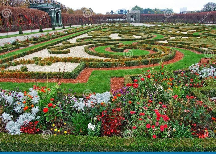 Schonbrunner Gardens Gardens with Maze of Schoenbrunn or Schonbrunn Palace SchÃ ... photo
