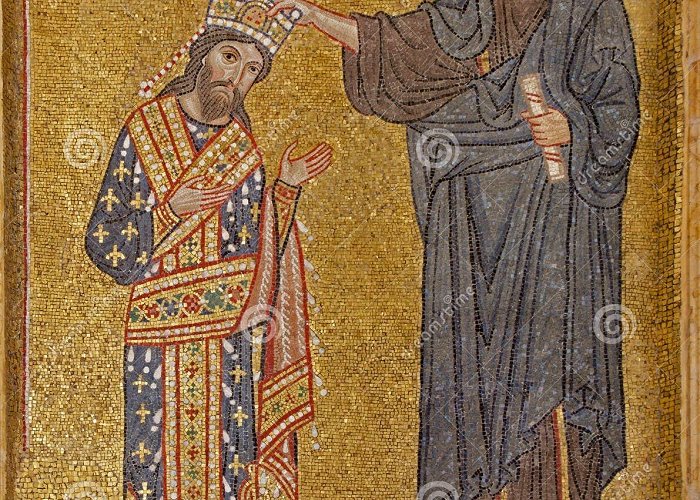 Santa Maria dell Ammiraglio La Martorana Palermo - Mosaic of King As with Christ Crowned Stock Photo ... photo