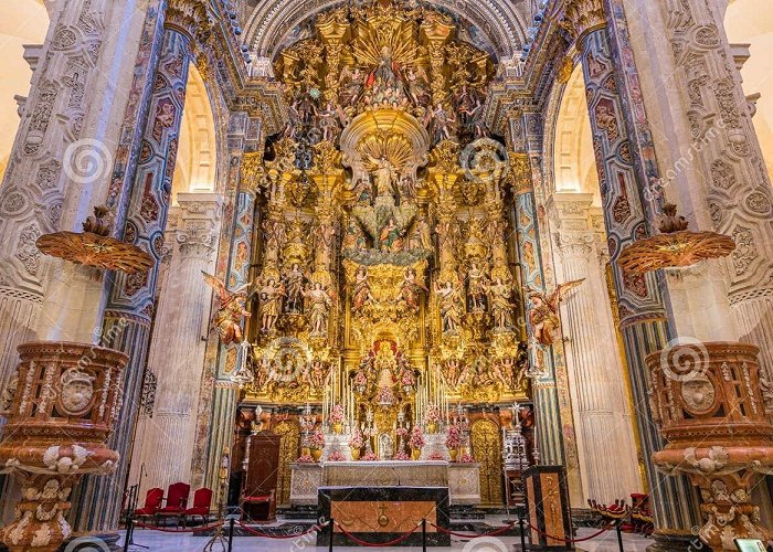 Salvador Church Finely Decorated Altar in the Divino Salvador Church in Seville ... photo