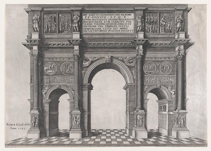 Arch of Costantine Anonymous | Arch of Constantine, from "Speculum Romanae ... photo