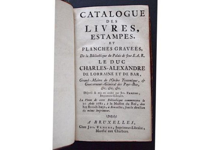 Palais de Charles de Lorraine LORRAINE : Catalogue des livres, estampes, et planches gravées, de ... photo