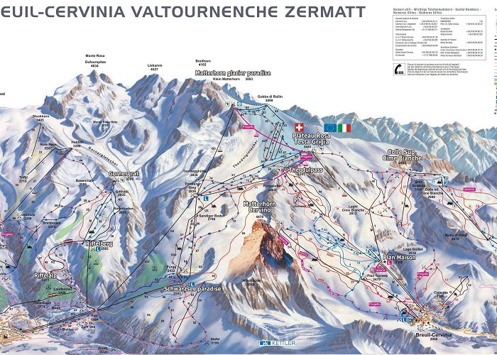 Gran Sometta Cross-Country Skiing Trail Map Breuil Cervinia • Nordic Trail Map photo
