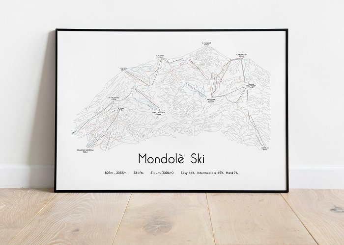 Mondole' Mondolè Artesina Ski Piste Map Poster/print - Etsy photo