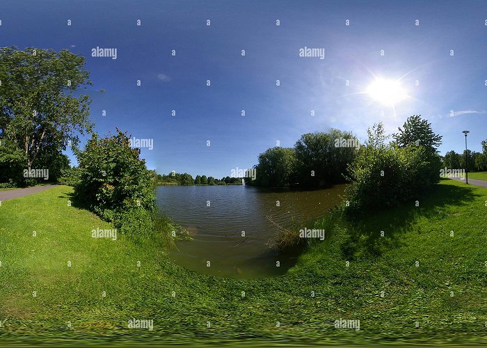 Schwanenteich 360° view of Swanlake at the Citypark of Giessen, Germany - Alamy photo