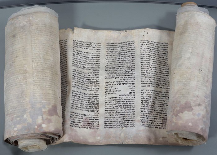 German Books and Papers Museum Torah Scroll Saved in the November (Kristallnacht) Pogrom in Leipzig photo