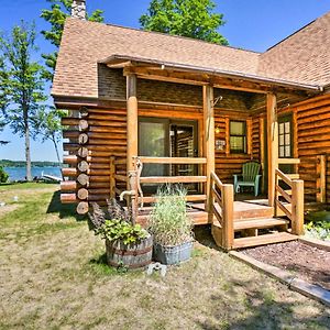 Waterfront Lake Leelanau Log Cabin With Private Dock Exterior photo