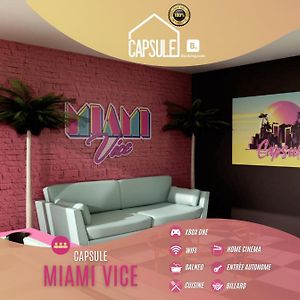 Capsule Miami Vice - Jacuzzi - Billard - Ecran Cinema & Netflix - Ping-Pong - Nintendo & Jeux- 列万 Exterior photo
