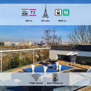 360 : Superbe Maison, Rooftop, Vue Tour Eiffel, T2 默东 Exterior photo