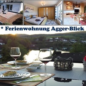 Exklusive Ferienwohnung 'Agger-Blick' Mit Grosser Seeblick-Terrasse & Sauna 古默斯巴赫 Exterior photo