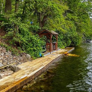 Riverfront Log Cabin On The Hudson With Private Dock Lake Luzerne Exterior photo