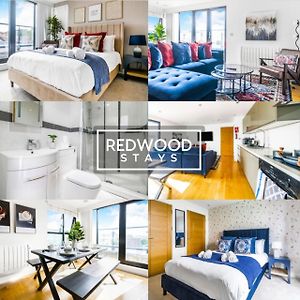 Penthouse Apartment In Town Centre, Free Parking & Balcony By Redwood Stays 坎伯利 Exterior photo